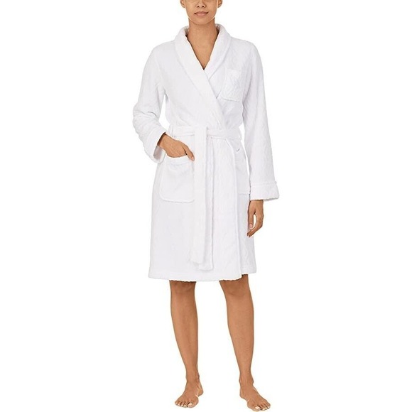 Lauren Ralph Lauren Other - LAUREN Ralph Lauren Cable Herringbone Shawl Collar Robe White Size Large L